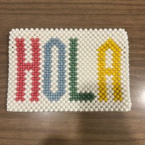 “Hola” beaded clutch